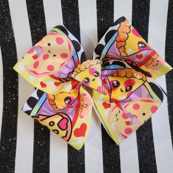 Other - Pizza party jumbo hair bow